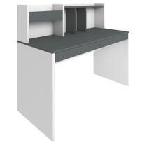 Mesa Para Escritório Escrivaninha Home Office Cefas A02 Grafito Branco - Lyam Decor Mesa Para Escritório Escrivaninha Home Office Cefas A02 Grafito Branco - Lyam Decor