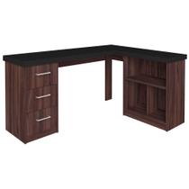 Mesa Para Escritório Escrivaninha Home Office Mali A02 Preto Ipê - Lyam Decor