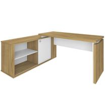 Mesa Para Escritório Escrivaninha Home Office Orly A02 Olmo Branco - Lyam Decor