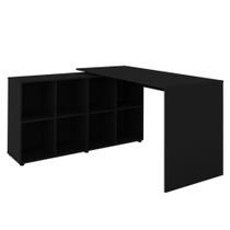 Mesa Para Escritório Extensível Escrivaninha Home Office Nero Preto - Lyam Decor