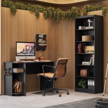 Mesa para Escritório/Gamer e Estante para Livros 5 Prateleiras