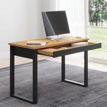 Mesa para Escritório Grande 100% 1 Gaveta 118cm Industrial Freijó E Preto