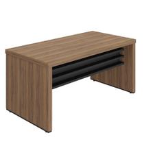 Mesa Para Escritório Grande Mdp Tampo Tamburato Nogal/preto