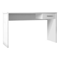 Mesa para Escritório Home Office com Gaveta Emma Branco Texturizado G47 - Gran Belo Mesa para Escritório Home Office com Gaveta Emma Branco Texturizado G47 - Gran Belo