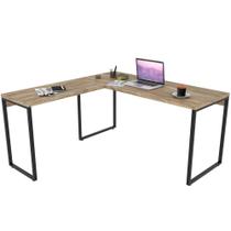 Mesa Para Escritório Home Office Estilo Industrial em L Form C01 150x150cm Carvalho - Lyam Decor Mesa Para Escritório Home Office Estilo Industrial em L Form C01 150x150cm Carvalho - Lyam Decor