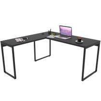 Mesa Para Escritório Home Office Estilo Industrial em L Form C01 150x150cm Preto Onix - Lyam Decor