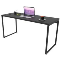 Mesa Para Escritório Home Office Estilo Industrial Form 150 cm Preto Onix - Lyam Decor