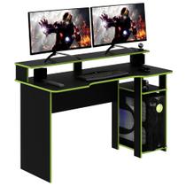 Mesa para Escritório Home Office Gamer ME4153 MDP Preto/Verde G69 - Gran Belo