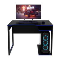 Mesa para Escritório Home Office Gamer ME4161 MDP Preto/Azul G69 - Gran Belo