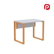 Mesa para Escritório Industrial 90cm Pe25 Cinza/Laranja Picasso