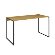 Mesa para Escritório Industrial Base Ferro Preto Tampo Mdp Canela 120x60 Mesa para Escritório Industrial Base Ferro Preto Tampo Mdp Canela 120x60