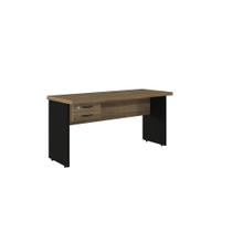 Mesa Para Escritório LT02 Nogal/Preto - Saga Decor