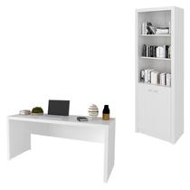 Mesa para Escritório ME4109 e Armário Alto ME4110 Branco - Tecnomobili