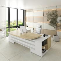 Mesa para Escritório Presidente Tamburato 258.2 cm com 4 Gavetas e 2 Portas