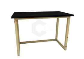 Mesa para Escritório Secretária Pinus Preta - AJB STORE