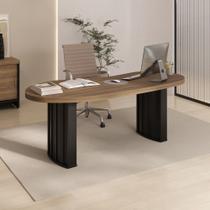 Mesa Para Escritório Tamburato Organic Artany Cor Nogal com Preto