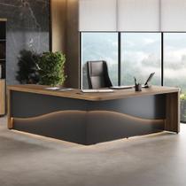Mesa para Escritório Tamburato Supreme Ld Nogal/Preto - Artany Mesa para Escritório Tamburato Supreme Ld Nogal/Preto - Artany