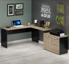 Mesa para Escritório Web30 1,35x2,32 c/ Armário Calvi/Preto