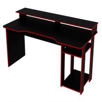 Mesa Para Gamer Me4153 Preto Vermelho
