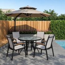 Mesa para Jardim 107x107x71cm Macae Preto