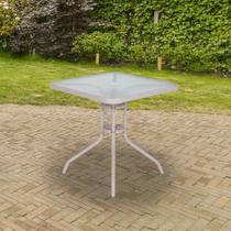 Mesa para Jardim com Tampo de Vidro Quadrada Petrópolis Bel