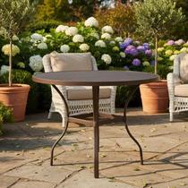 Mesa para Jardim com Tampo Ripado em Alumínio Marrom Mesa para Jardim com Tampo Ripado em Alumínio Marrom