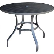 Mesa para Jardim com Tampo Ripado em Alumínio Preto Mesa para Jardim com Tampo Ripado em Alumínio Preto