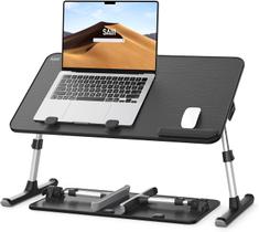 Mesa para laptop SAIJI ajustável em altura e ângulo para cama preta