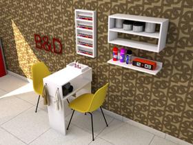 Mesa para Manicure 4 peças com Expositor, Nicho e Prateleira Mesa para Manicure 4 peças com Expositor, Nicho e Prateleira