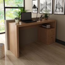 Mesa para Notebook com 2 Gavetas 135x46,5cm Amêndoa