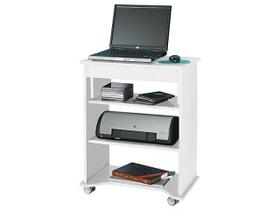 Mesa para Notebook com Rodinhas e 55cm Tampo Portátil Branca