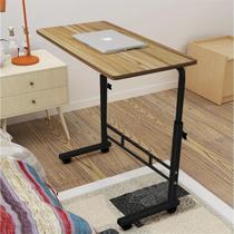 Mesa para Notebook com Rodízios e Altura Ajustável 6590cm, 60x40cm, Portátil com Trava, Suporte para Laptop, Mesa Lateral para Sofá e Cama, Home Offi