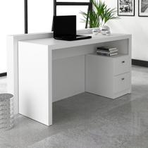Mesa para Notebook Home Office com 2 Gavetas 135x46,5cm Branco Mesa para Notebook Home Office com 2 Gavetas 135x46,5cm Branco