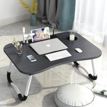 Mesa para notebook home office com usb ventilador iluminação cama sofa dobravel portatil preta - AUTOTOOLS