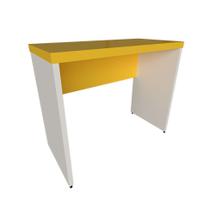 Mesa para Notebook Natus Branca e Amarela 100 cm - Bramov