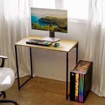 Mesa para PC Gamer Computador Escrivaninha Simples Estilo Industrial Preta Branca
