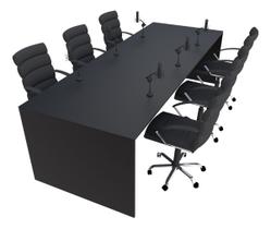 Mesa para Podcast 100x237cm Preto - Linha Premium - 1.1