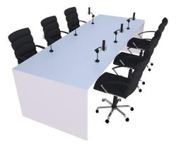 Mesa para Podcast 100x243cm Off White Linha Premium 1.1