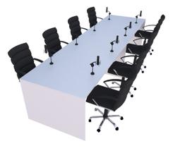 Mesa para Podcast 100x260cm Branco - Linha Premium -1.1