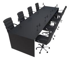 Mesa para Podcast 100x270cm Preto - Linha Premium - 1.1