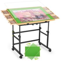 Mesa para quebra-cabeça Tranqio 88 x 61 cm, altura ajustável, 4 ângulos, 6 gavetas