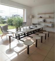 Mesa para Refeitório com 10 lugares Com Bancos Acoplados Mesa para Refeitório com 10 lugares Com Bancos Acoplados