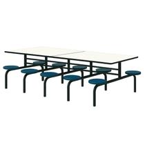 Mesa para Refeitório FIXA 10 Lugares MDP Branco de 25 mm - Assento AZUL - 50104 Mesa para Refeitório FIXA 10 Lugares MDP Branco de 25 mm - Assento AZUL - 50104
