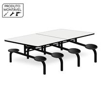 Mesa para Refeitório FIXA 8 Lugares MDF Branco de 25 mm - POLLO MÓVEIS - 50045 Mesa para Refeitório FIXA 8 Lugares MDF Branco de 25 mm - POLLO MÓVEIS - 50045