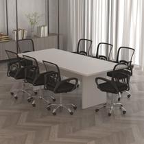 Mesa para Reunião 8 Lugares 220x100cm Branco