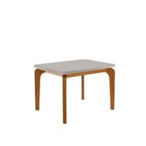 Mesa para Sala de Jantar 120 cm 100% MDF com Vidro Canto Copo Dublin Laranja/Off White/Marromle/Serig. Mesa para Sala de Jantar 120 cm 100% MDF com Vidro Canto Copo Dublin Laranja/Off White/Marromle/Serig.