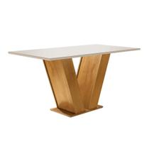 Mesa para Sala de Jantar 120cm Tampo em Vidro/MDF Espanha Espresso Móveis
