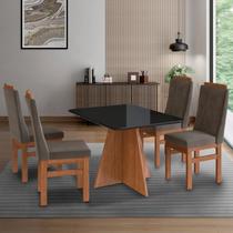 Mesa para Sala de Jantar 120x90cm com Vidro Lapidado