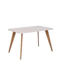 Mesa para Sala de Jantar 130cm com Vidro Acerola Off White