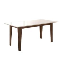 Mesa Para Sala De Jantar 160Cm Retangular Tampo Chanfrado Liz Poliman Amêndoa Com Off White Mesa Para Sala De Jantar 160Cm Retangular Tampo Chanfrado Liz Poliman Amêndoa Com Off White